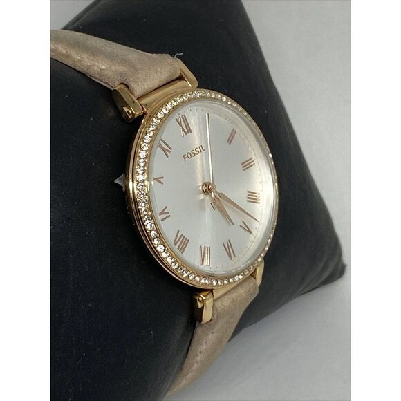 Fossil Kinsey ES4445 Women's Beige Leather Analog Silver Dial Quartz Watch JK89 - Picture 5 of 12